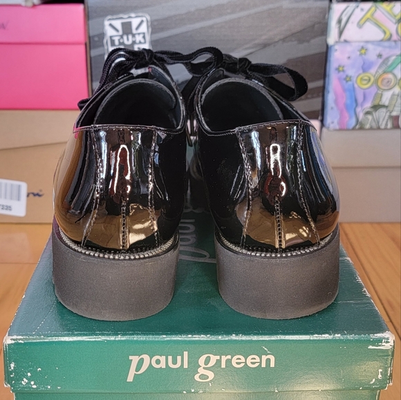 Paul Green Patent Leather Loafer with Velvet Laces and Zipper Detail - Picture 6 of 9